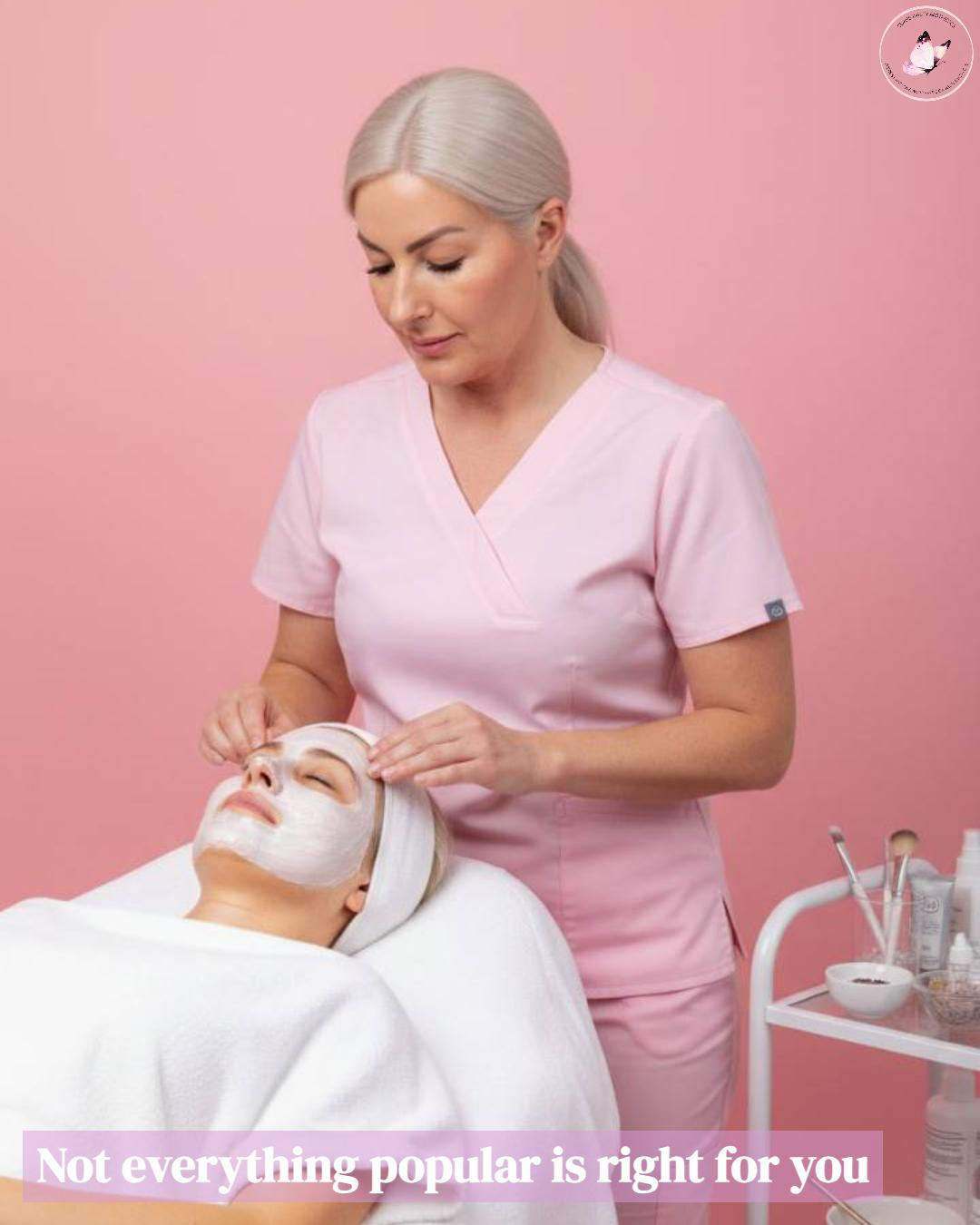 Claire Kirsty performing a facial treatment at the clinic